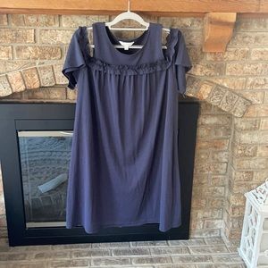 Off the shoulder cute dress navy blue